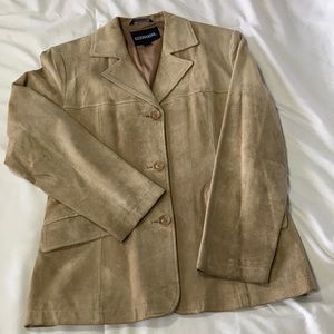Leather/suede blazer jacket